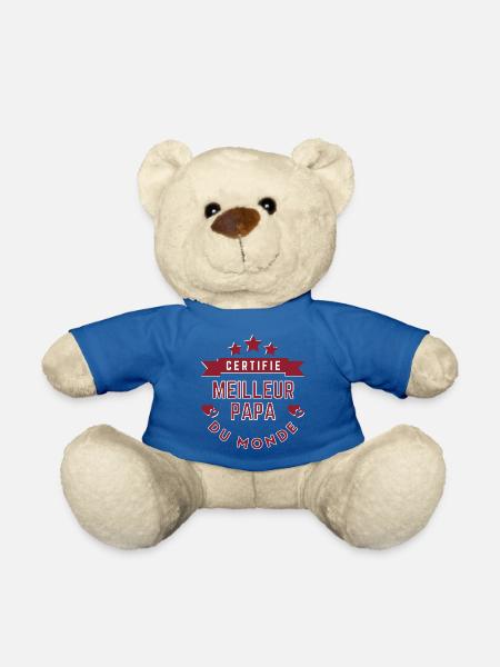 Certifié Meilleur Papa - Nounours - bleu roi