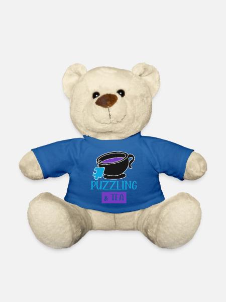 Tee und rätselhaftes Hobby-Puzzle - Teddy - Königsblau