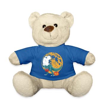 Halloween Dinosaur Pumpkin - Teddy Bear - royal blue - Front