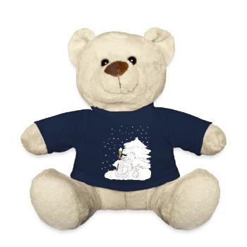 Schneemann und Schneehase in der Winterlandschaft - Teddy - French Navy - Vorne