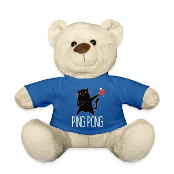 Table Tennis Katze Pingpong Black Cat Outfit - Nounours - bleu roi - Devant