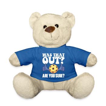 Pickleball Racket for Pickle Ball, Was That Out - Teddy Bear - royal blue - Front