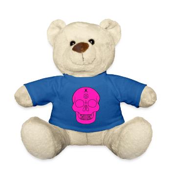 Pink skull with occult symbols - Teddy Bear - royal blue - Front