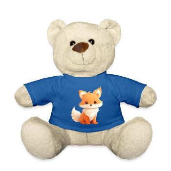 Cute Fox Illustration - Teddy Bear - royal blue - Front