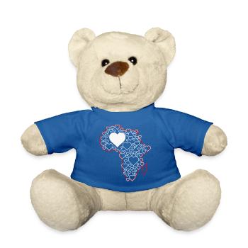 Africa Heart Pattern: Love Continents - Teddy Bear - royal blue - Front