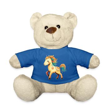 Horse Pony - Teddy Bear - royal blue - Front