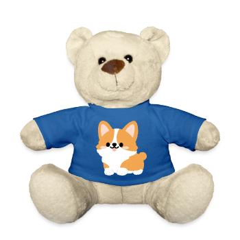Corgi-Welpe Süßes Cartoon-Tee - Teddy - Königsblau - Vorne