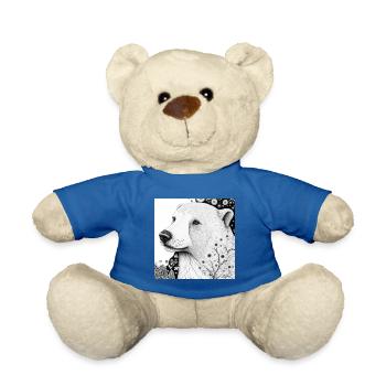 Jungle Bear Safari Nature Bio T-Shirt - Teddy Bear - royal blue - Front