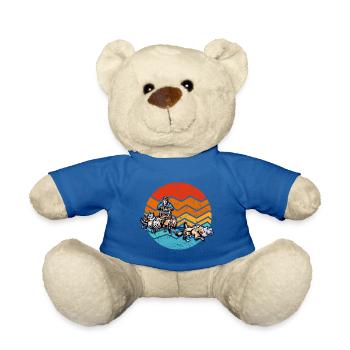 Sled dogs and sledding - Teddy Bear - royal blue - Front