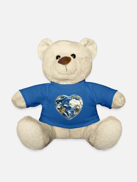 Erde Herz - Teddy - Königsblau