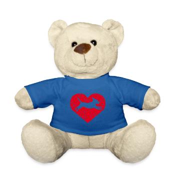 Coeur de chien Beagle - Nounours - bleu roi - Devant
