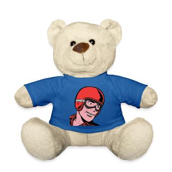Cool motorcyclist - Teddy Bear - royal blue - Front