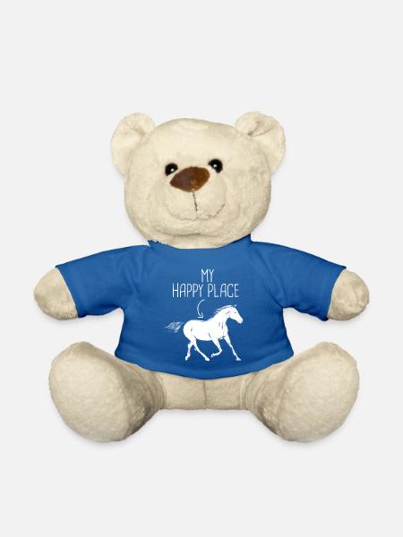 My Happy Place Horse Riding - Teddy Bear - royal blue