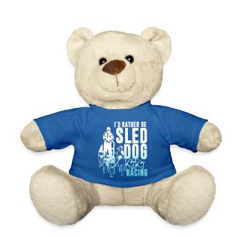 Sled dogs and sledding - Teddy Bear - royal blue - Front