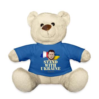 Ukraine France Stand with Ukraine - Teddy - Königsblau - Vorne