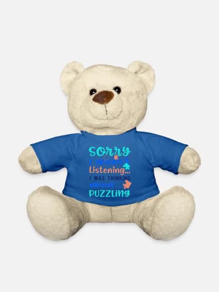 Hobby Puzzler Puzzler-Puzzle mit lustigem Zitat - Teddy - Königsblau