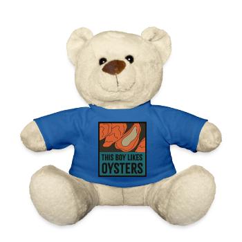 Junge mag Austern Niedliches Natur-Meerestier - Teddy - Königsblau - Vorne