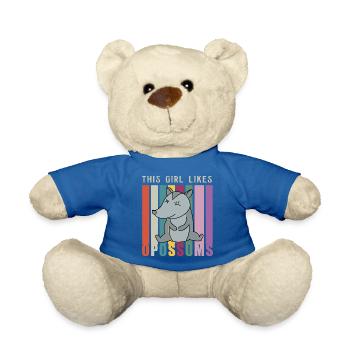 Une fille aime les opossums, dicton ironique, - Nounours - bleu roi - Devant