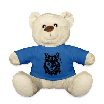 Vintage drawing retro dog head grafiti - Teddy Bear - royal blue - Front