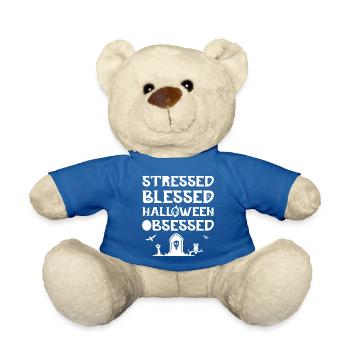 Halloween obsessed. - Teddy Bear - royal blue - Front