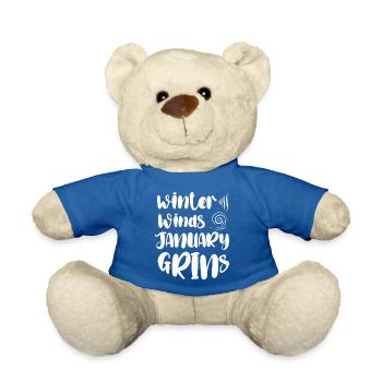 Winter Winds January Grins - Teddy Bear - royal blue - Front