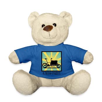 Popartstyle Cargo Bike, Cargo Bike - Teddy Bear - royal blue - Front