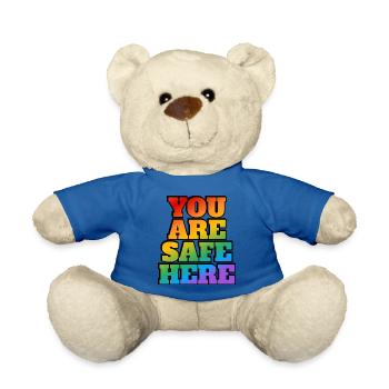 LGBT safe space You are safe here - Teddy Bear - royal blue - Front