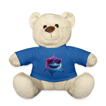 Requin avec lunettes de soleil - Nounours - bleu roi - Devant