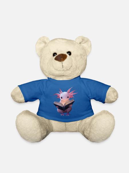 Axolotl liest Buch - Teddy - Königsblau