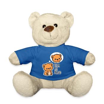 The cute bear thinks of his sweet girlfriend! - Teddy Bear - royal blue - Front