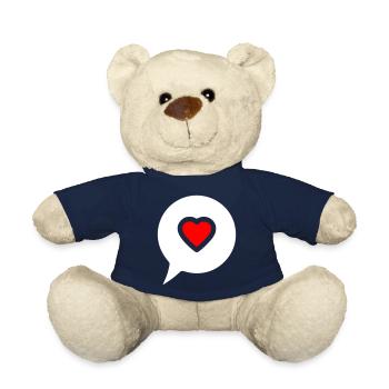 Heart Speech Bubble Filled - Teddy Bear - french navy - Front
