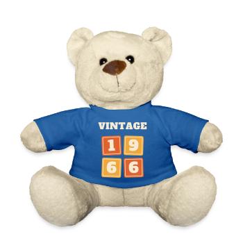 Vintage 1966 Retro Jahrgang 60. Geburtstag Geschen - Teddy - Königsblau - Vorne