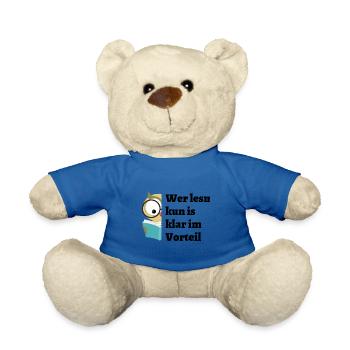 Wer lesn kun... - bayerischer Spruch - Teddy - Königsblau - Vorne