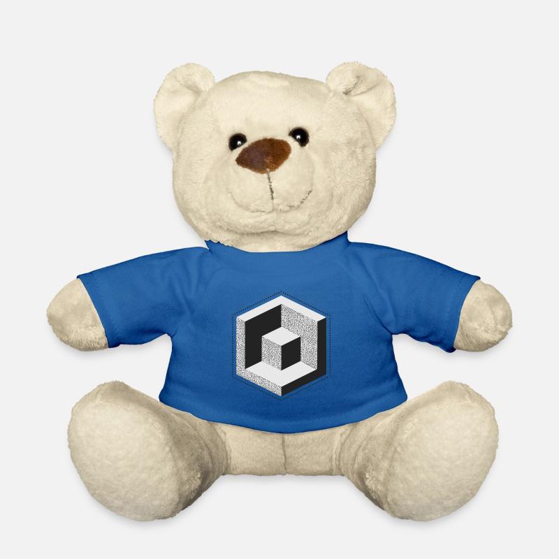 geometrischer Würfel - Teddy - Königsblau