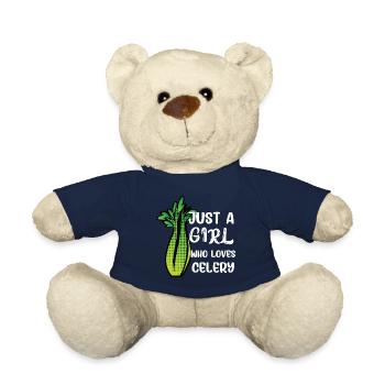 Just a girl who loves celery - Teddy Bear - french navy - Front