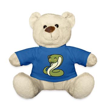 Schlange Kobra Comic Tier - Teddy - Königsblau - Vorne