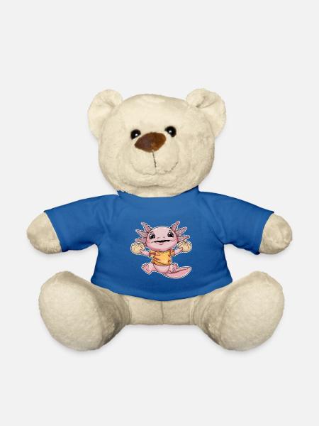 Axolotl Kawaii avec couverture et - Nounours - bleu roi