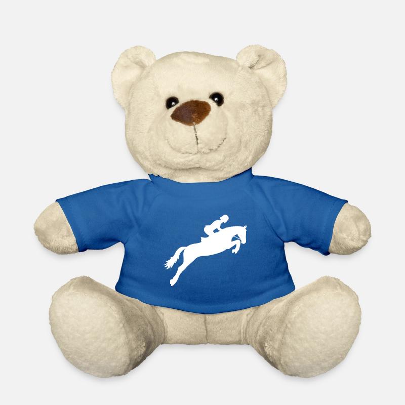 Cheval de saut d'obstacles - Cheval cadeau - Nounours - bleu roi
