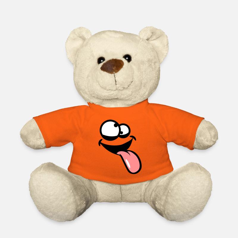 zunge raus augen verwirrt crazy comic cartoon gesi - Teddy - Goldorange