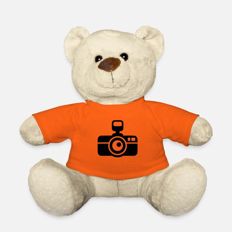Camera - Teddy Bear - golden orange