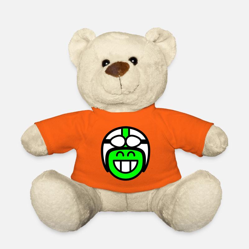 Emoticon Grin with moped helmet (colors can be changed) - Teddy Bear - golden orange