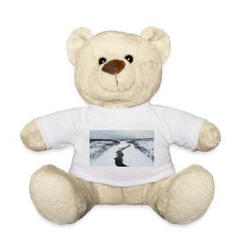 Ein gewundenen Fluss in verschneiter Landschaft - Teddy - Goldorange - Vorne