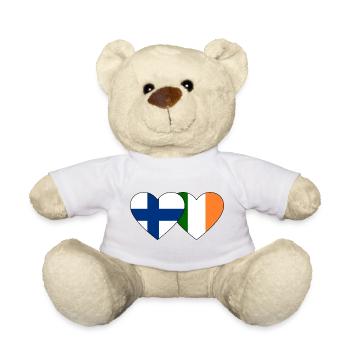 Finland Ireland Flag Heart - Teddy Bear - golden orange - Front
