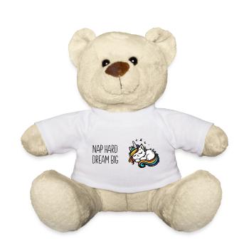 Nap hard dream big, sleeping unicorn cat (colorful) - Teddy Bear - golden orange - Front