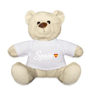 Spain Script with Heart Flag Patriotic - Teddy Bear - golden orange - Front