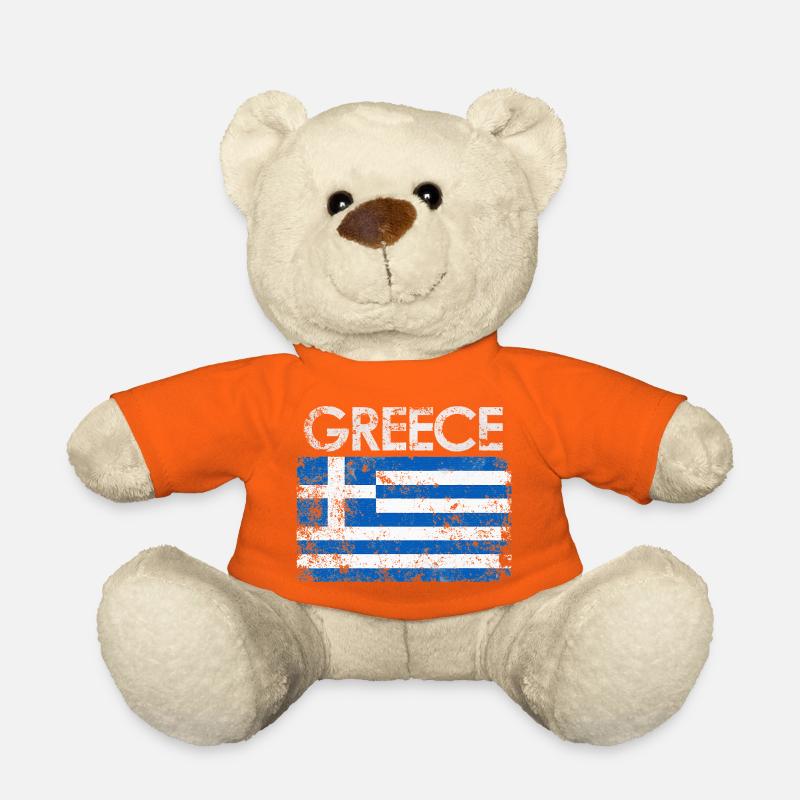 Distressed Griechenland Flagge Grafik - Teddy - Goldorange
