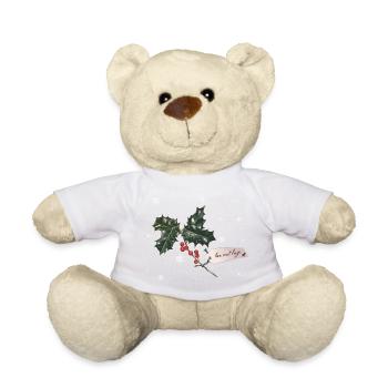 Zweig Christmas Holly mit roten Beeren - Teddy - Goldorange - Vorne