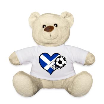 Scotland Flag Football with Heart - Teddy Bear - golden orange - Front
