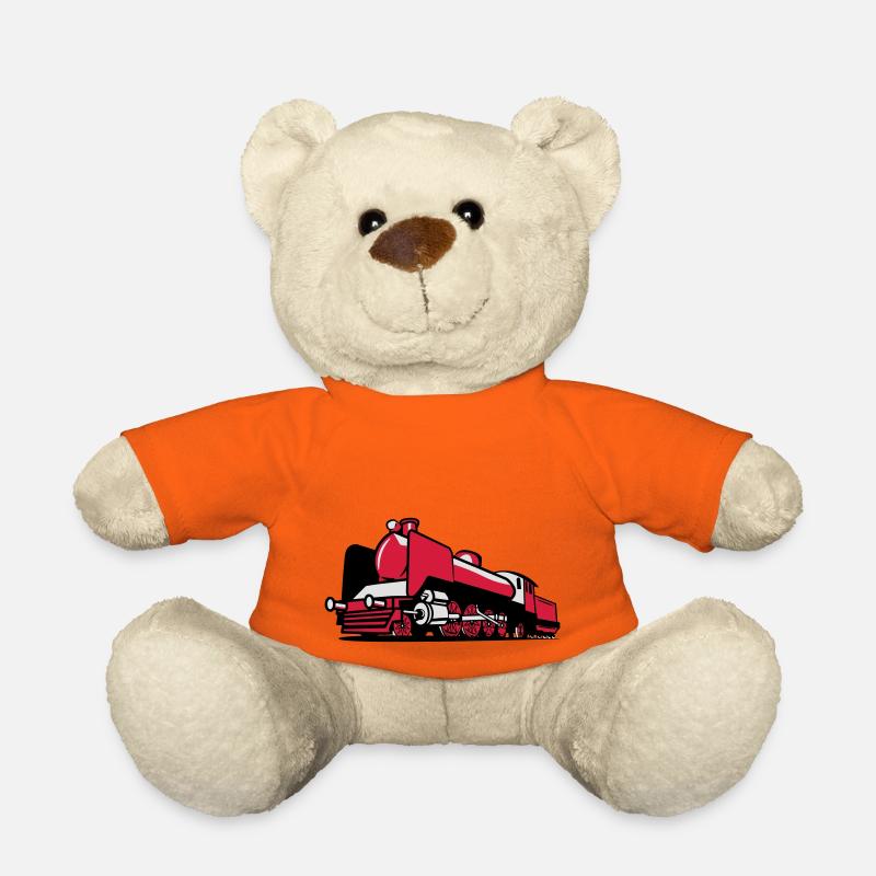 dampflok chemin de fer tendre - Nounours - orange doré