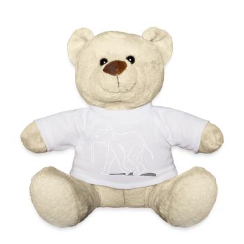 Elephant young, lineart - Teddy Bear - golden orange - Front